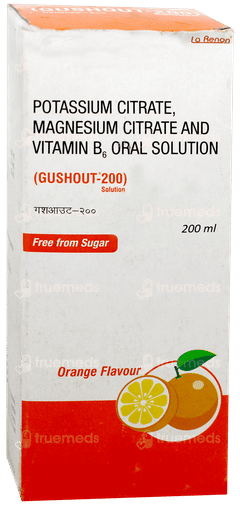 Gushout 200 Orange Flavour Free From Sugar Solution 200Ml